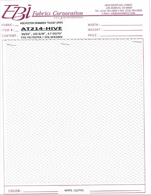 AT214 - Hive Swatch Card | EBI Fabrics