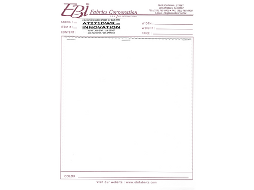AT271DWR - Innovation Swatch Card - White PFP | EBI Fabrics