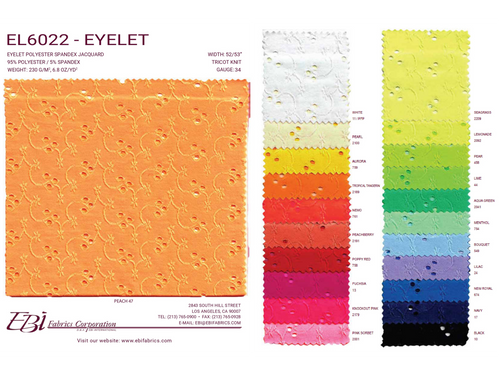 EL6022 - Eyelet Color Card | EBI Fabrics