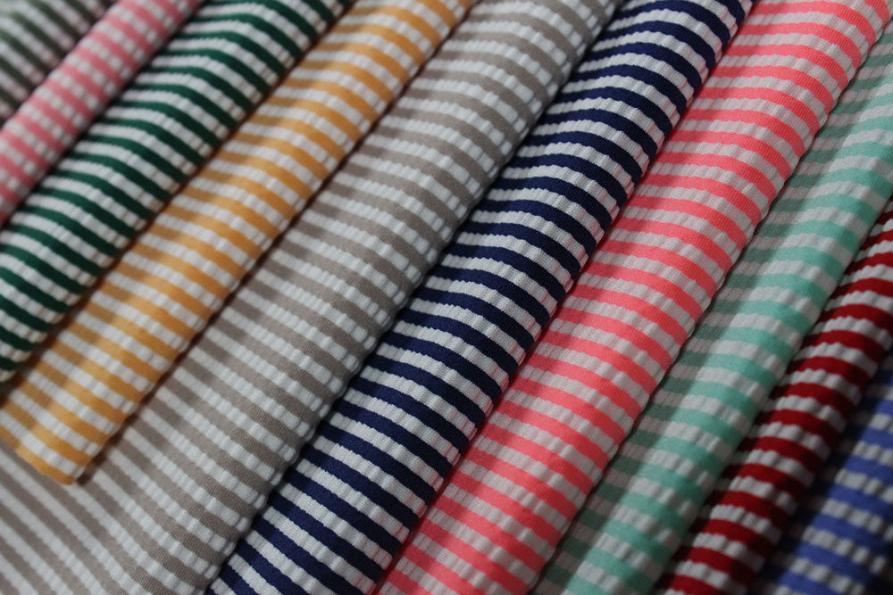 EL7016 - Seersucker - Polyester Nylon Spandex Seersucker Stripe | EBI Fabrics