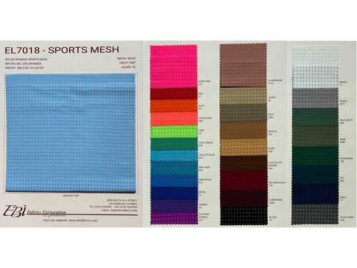 EL7018 - Sport Mesh Color Card | EBI Fabrics