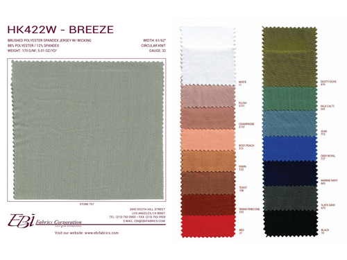 HK422W - Breeze Color Card | EBI Fabrics