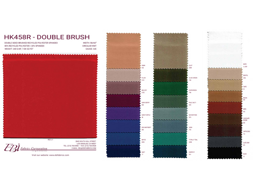 HK458R - Double Brush Color Card | EBI Fabrics