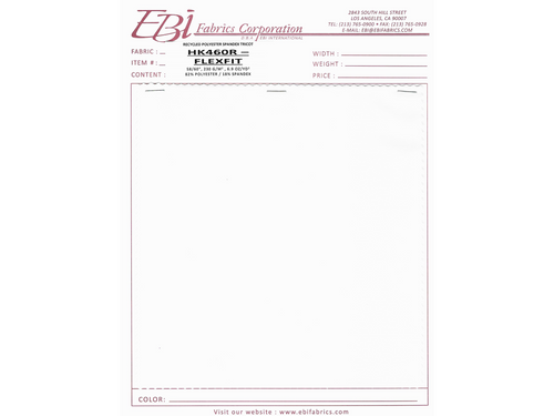 HK460R - Flexfit Swatch Card - White PFP | EBI Fabrics
