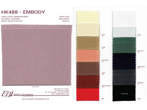 HK488 - Embody Color Card | EBI Fabrics