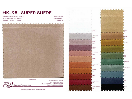 HK495 - Super Suede Color Card | EBI Fabrics