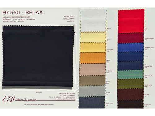 HK550 - Relax Color Card | EBI Fabrics