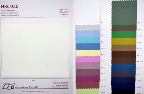 HKC920 - Color Card | EBI Fabrics