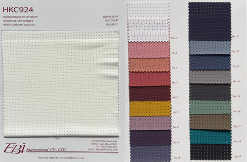 HKC924 - Nylon Spandex Eyelet Tricot | EBI Fabrics