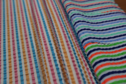 HKC934 - Polyester Nylon Spandex Yarn Dye Seer Sucker | EBI Fabrics