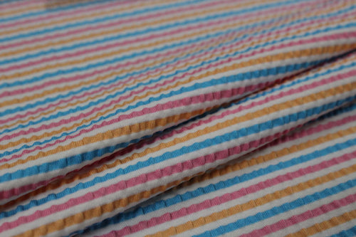 HKC934 - Polyester Nylon Spandex Yarn Dye Seer Sucker | EBI Fabrics