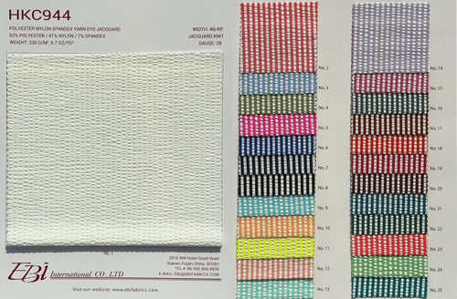 HKC944 - Polyester Nylon Spandex Yarn Dye Jacquard | EBI Fabrics