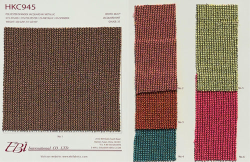 HKC945 - Nylon Polyester Spandex Jacquard with Metallic | EBI Fabrics