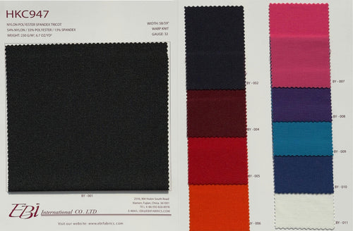 HKC947 - Nylon Polyester Spandex Tricot | EBI Fabrics