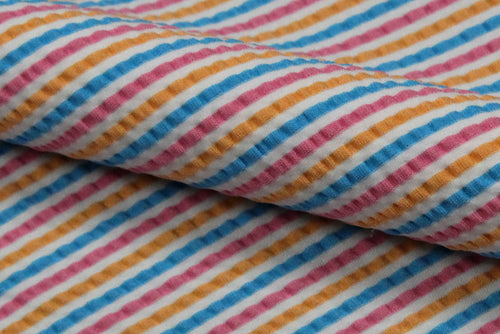 HKC934 - Polyester Nylon Spandex Yarn Dye Seer Sucker | EBI Fabrics