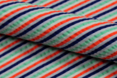 HKC934 - Polyester Nylon Spandex Yarn Dye Seer Sucker | EBI Fabrics